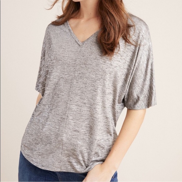 Anthropologie Radiant Shimmer Top Shirt Medium - Picture 2 of 6